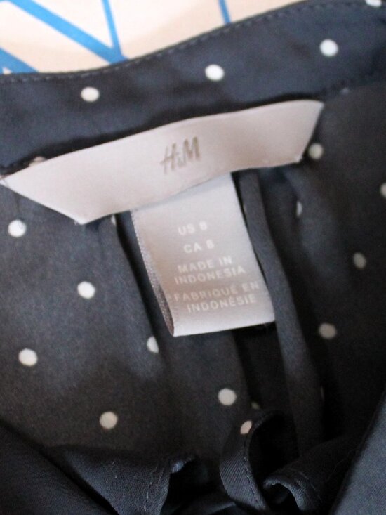H&M Gray Polka Dot Career Dress, Size 8 - Picture 6 of 11